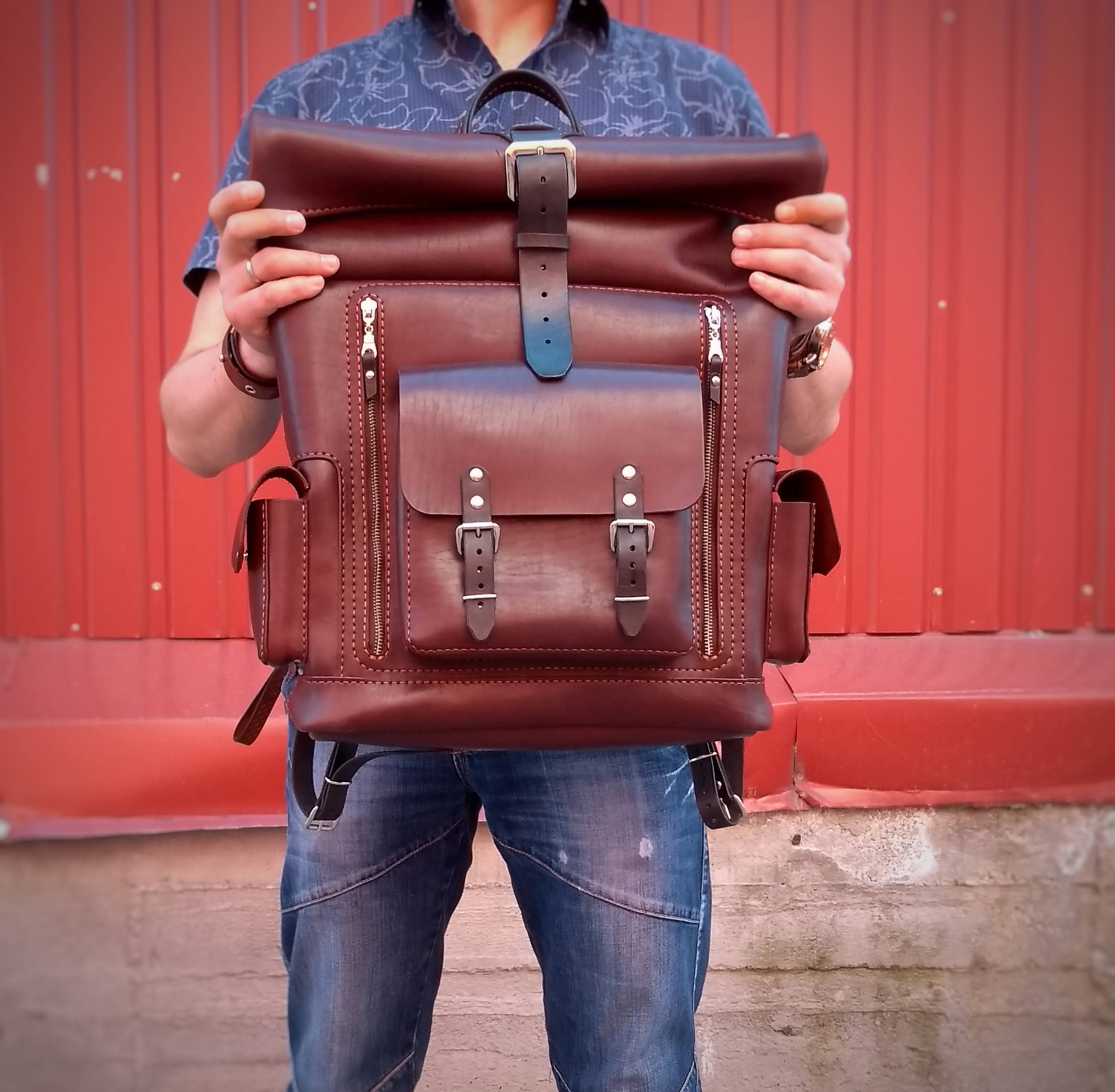 Выкройка PDF рюкзак скрутка /Pattern PDF leather Backpack Roll