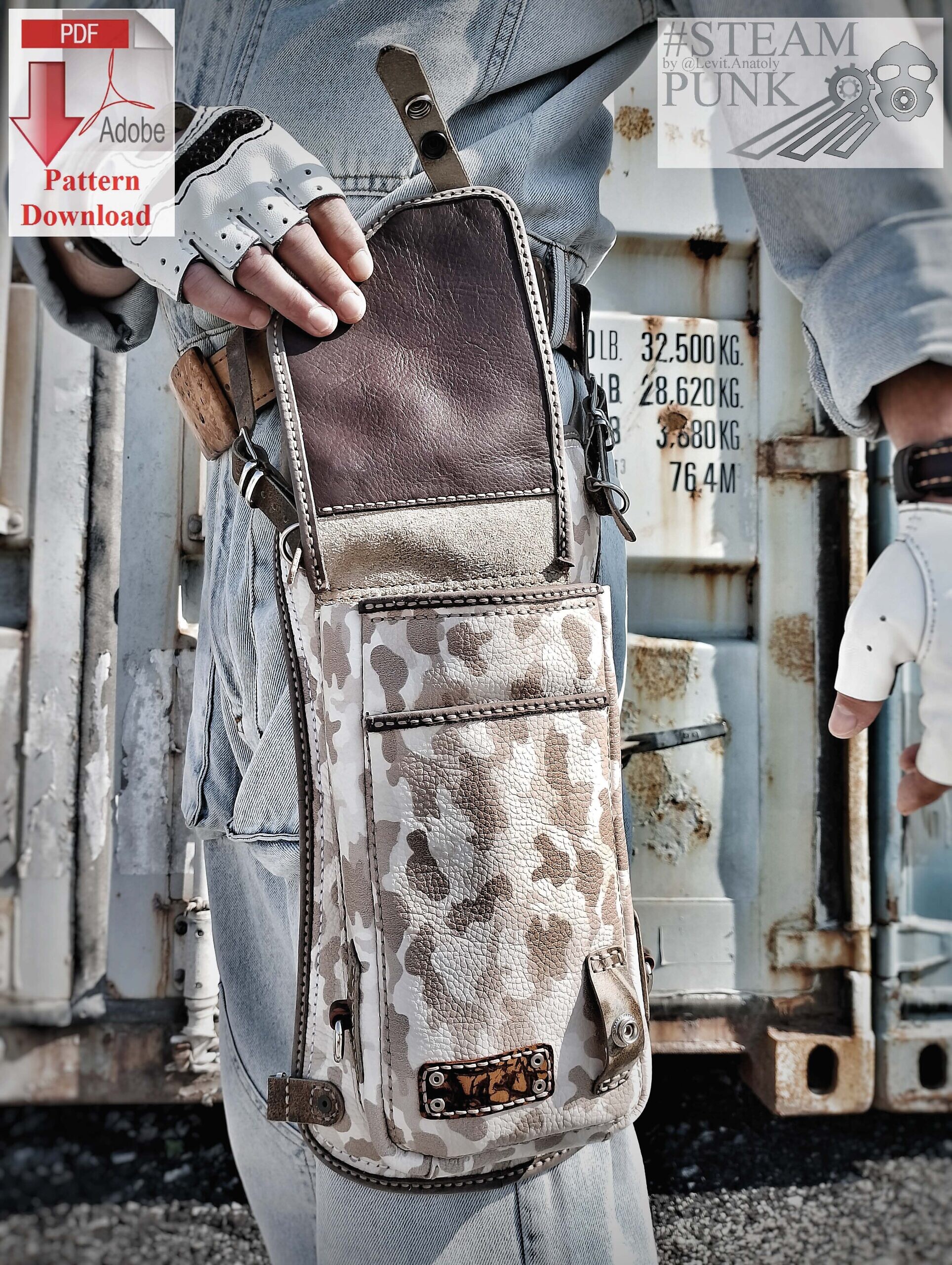 Выкройка PDF набедренная сумка/ Pattern PDF Hip Bag — изображение 4